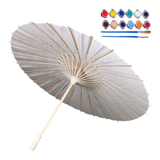 30/40/60/84CM DIY Hand-Painting Paper Umbrella Chinese Style Decorative Oil-paper Umbrella with Wooden Handle