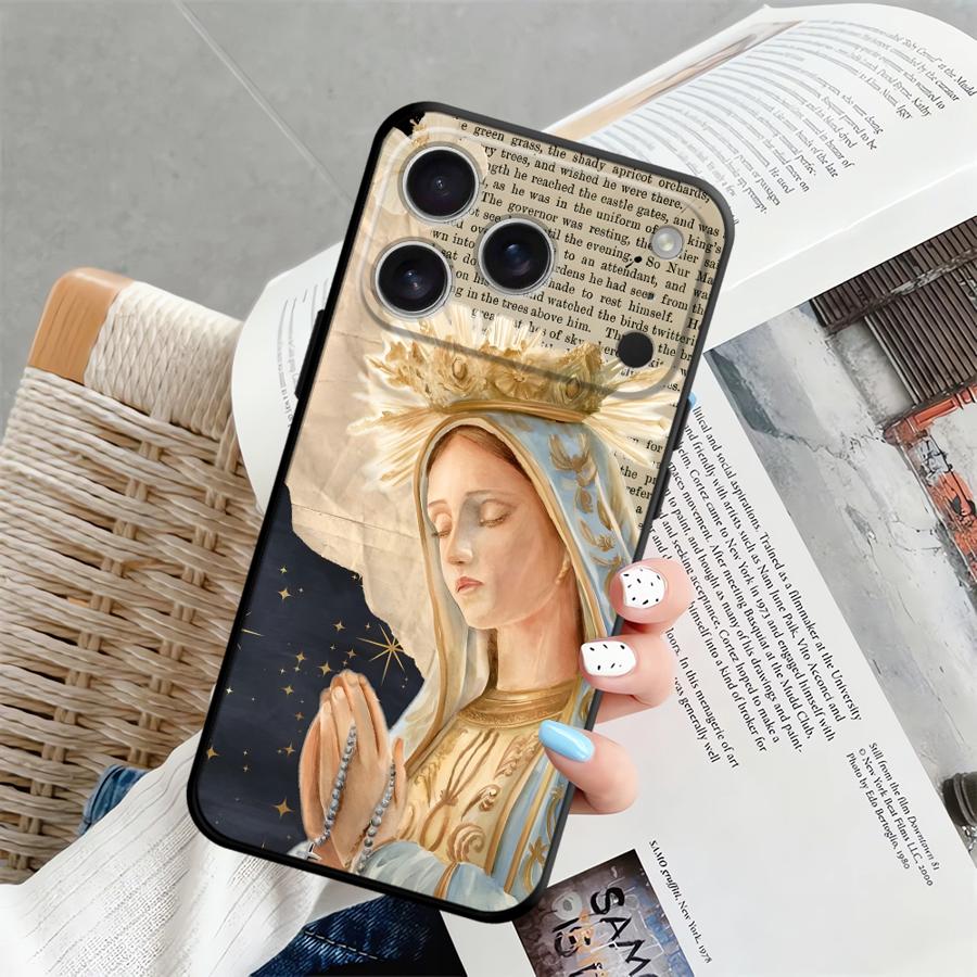 Blumen Madonna Hülle für Apple iPhone 17 Pro Max XR XS MAX 11 13 16 15 Pro 7 8 14 Air 12 Funda Handyhülle