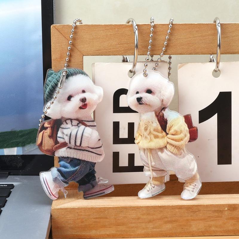 Creative Car Hanging Ornaments Puppy Man Backpack Gifts for Women Men Car Decoration Accessories Keychain Pendant Cute Teddy Dog