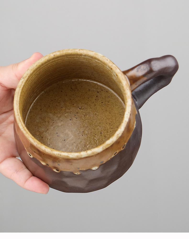 Retro Ceramic Cup and Saucer Set - Niche Design Creative Coffee Mug