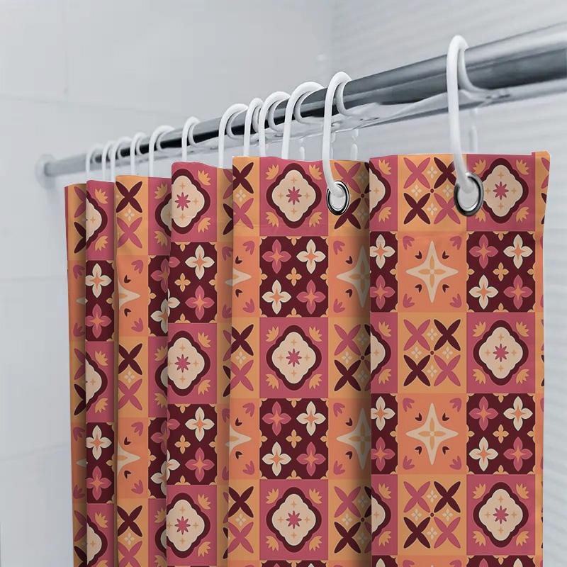 Vintage Floral Shower Curtain Botanical Pattern Waterproof Fabric Bathroom Decor Farmhouse Style Backdrop