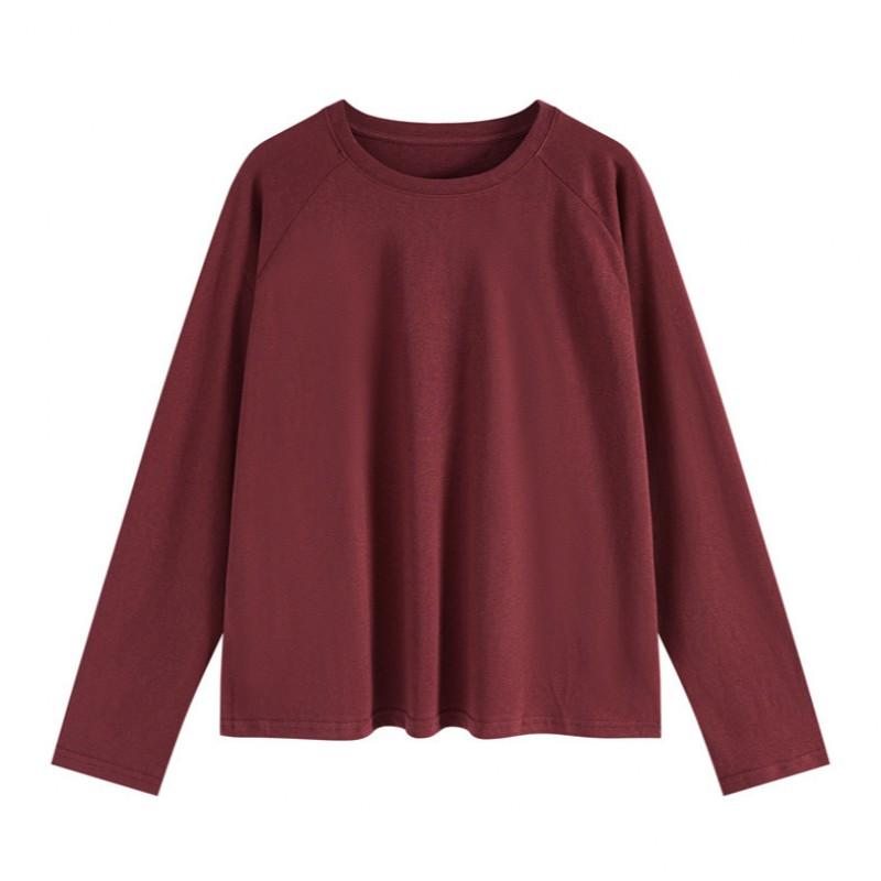 Unisex Classic Crew Neck Long Sleeve Tee Soft Cotton Casual Oversized Top Fall Outdoor Daily Wear