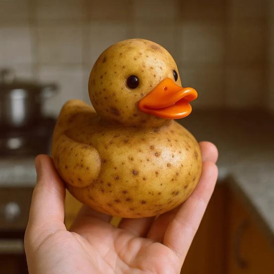 Vegetable Duck Figurine Tomato Carrot Mushroom Onion Potato Cabbage Pepper Duck Statue Resin Sculpture Home Office Decoration Ornament