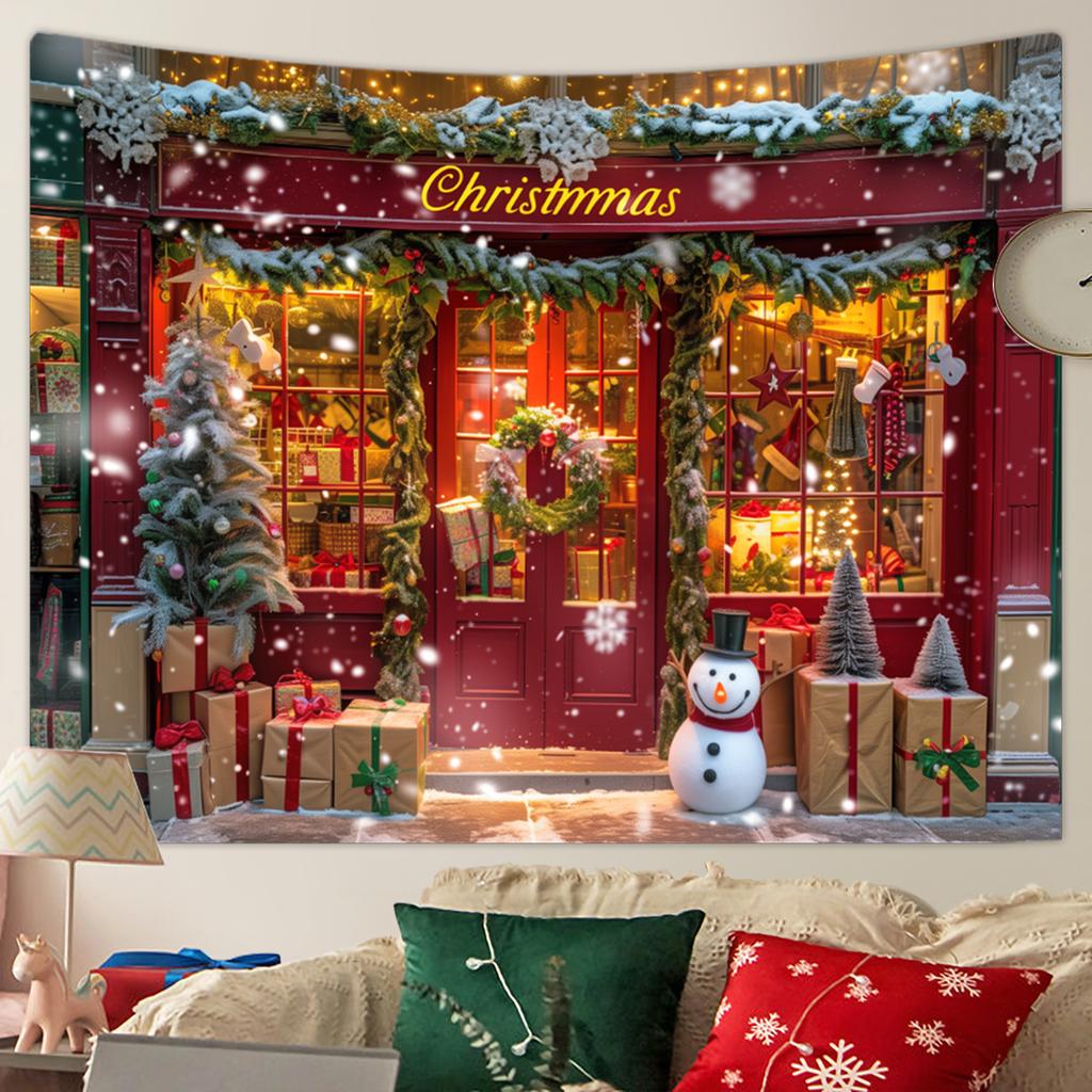 1ks vánoční tapisérie, slavnostní vánoční stromek sněhová krajina dekorace tapisérie, vánoční fotografické pozadí
