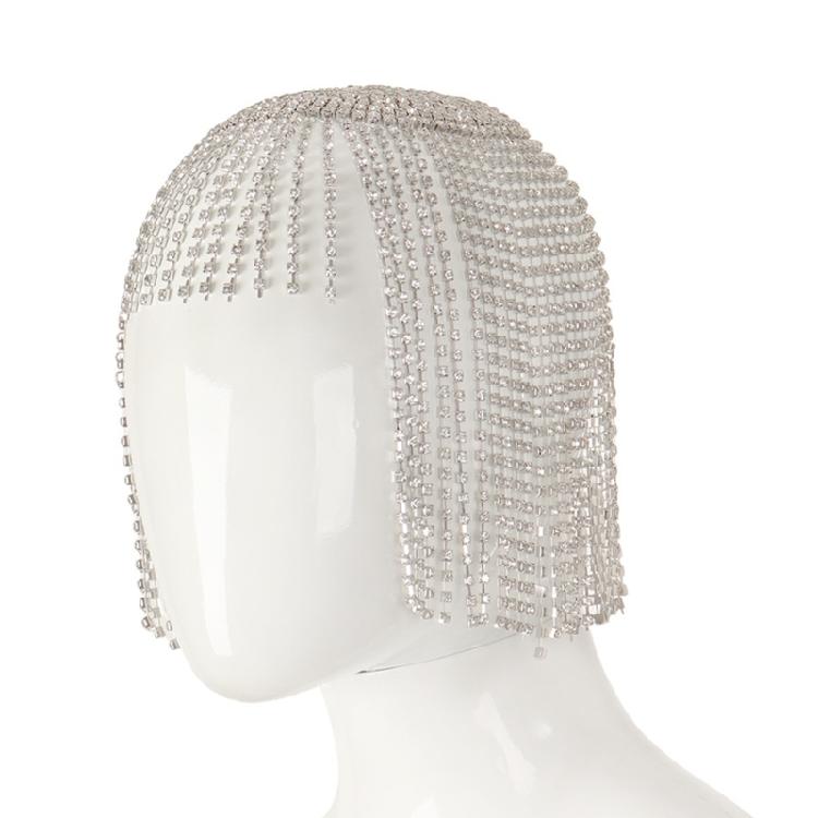 Lady Head Cover Hat Night Club Headdress Adult Stage Props Charming Hair Chain