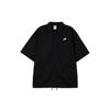 Club Solid Color Single-Breasted Adjustable Hem Button-Up Short Sleeve Shirt Men Tops Black FN3903-010