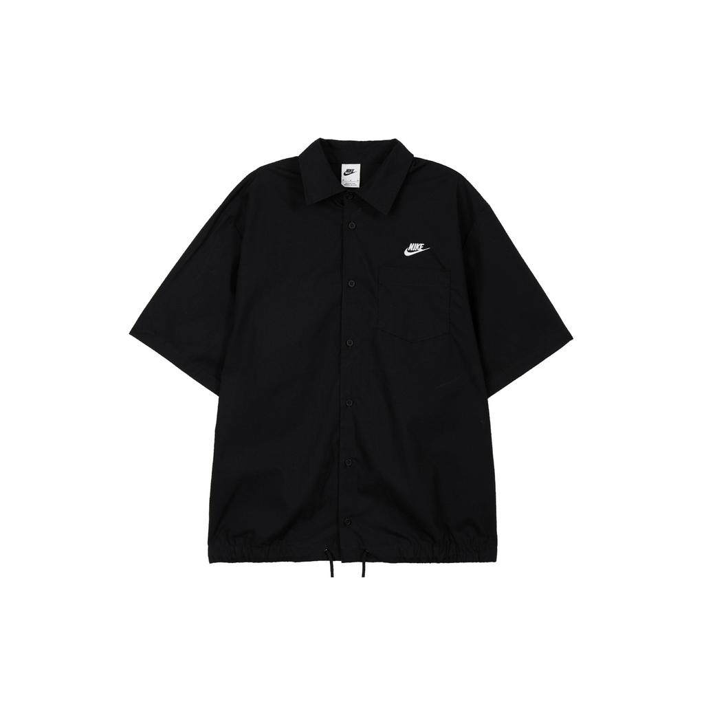 Nike Klubb Ensfarget Enkeltspent Justerbar Kant Knappelukking Kortermet Skjorte Herre Topper Svart FN3903-010