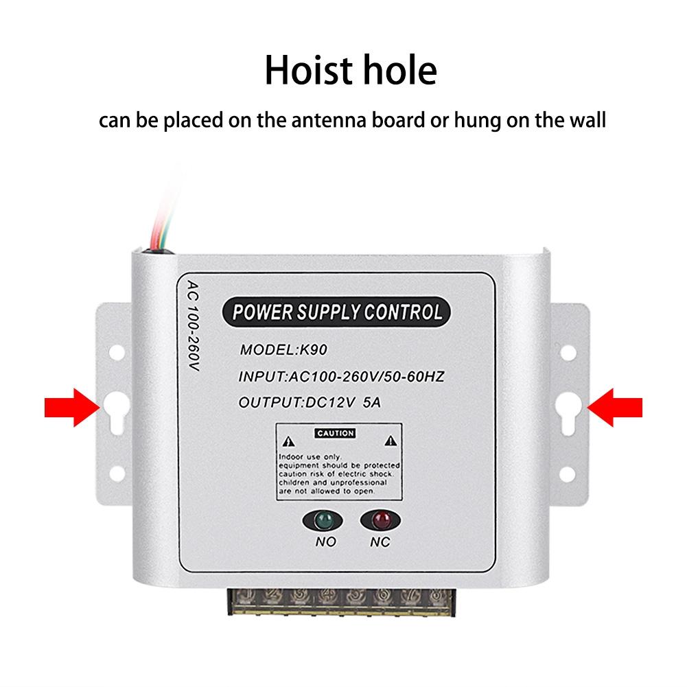 12V 5A Door Access Control System Power Supply Adapter 110-240V