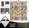 Vintage Watercolor Floral Shower Curtain for Bathroom,Boho Botanical Wildflower Shower Curta,Funny Waterproof Polyester