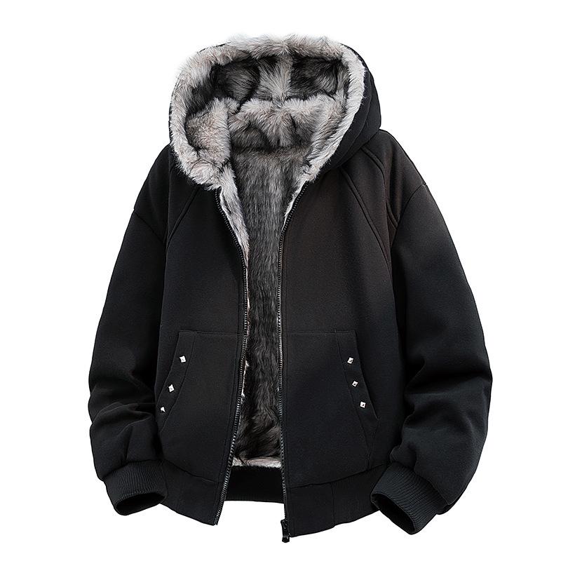 2025 Men's Trendy Lightweight Winter Jacket: Velvet-Lined, Thick, Warm, Fashionable, Loose-Fit Outerwear