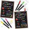 First & Last Day of School Board, 14 X 10.5 Inch Double Sided Back To School Chalkboard with Frame, Reble Wooden 1st Day of Preschool/Kindergarten