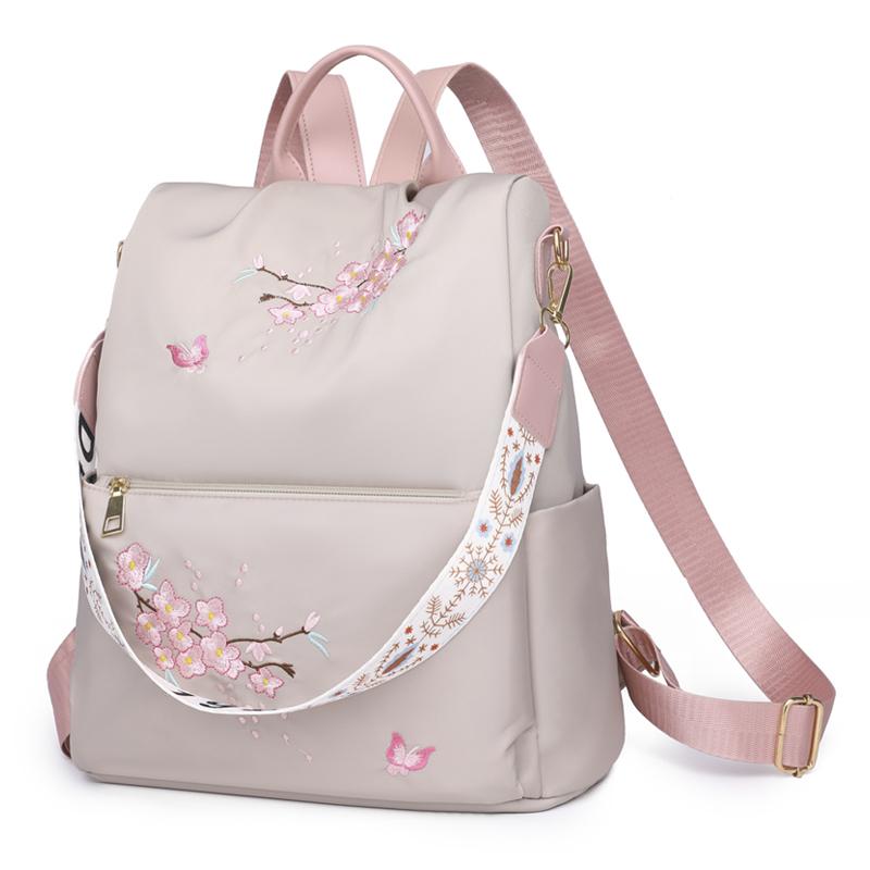 Waterproof Oxford Women Backpack Fashion Anti-theft Women Backpacks Flower Print Girls School Bag 2023 Summer Large Backpack
