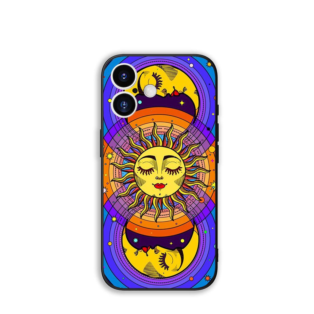 For OPPO A54 A40 A60 A80 A18 A16 A17 A38 A78 A79 A57 A55 A96 A15 A12 Phone Cover Case Funny Sun Moon Face Casing