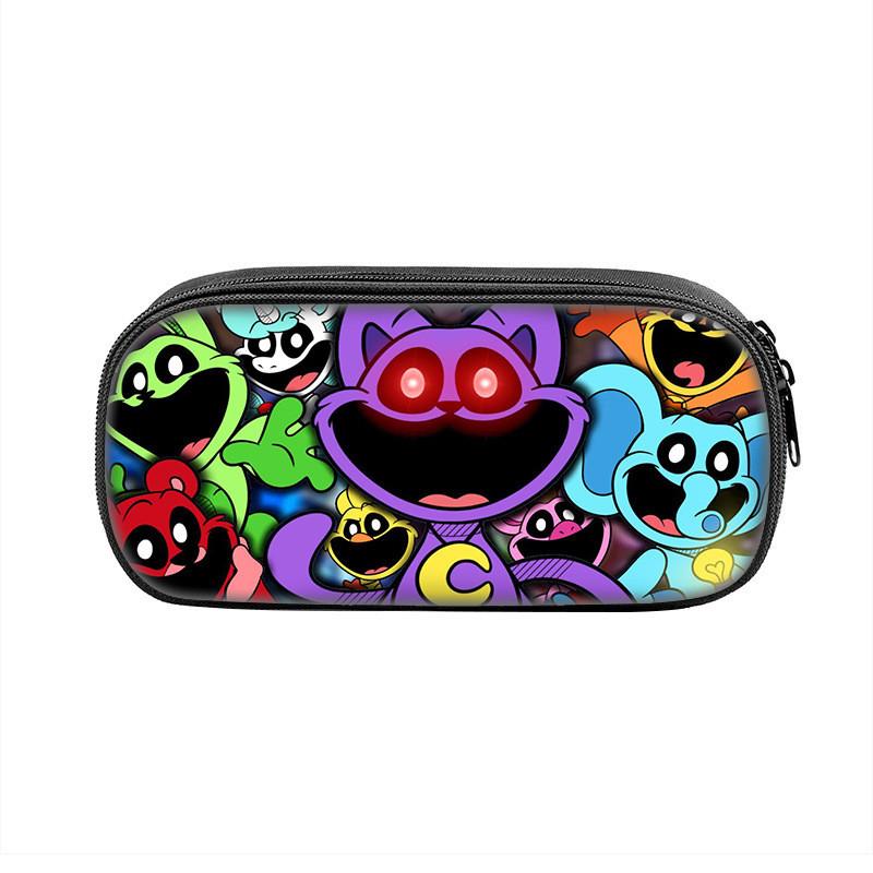 Smiling Critters Cartoon Pencil Case Nylon Kids School Supplies Storage For Children