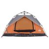 Dome Camping Tent for 3 Persons Grey and Orange Quick Release System