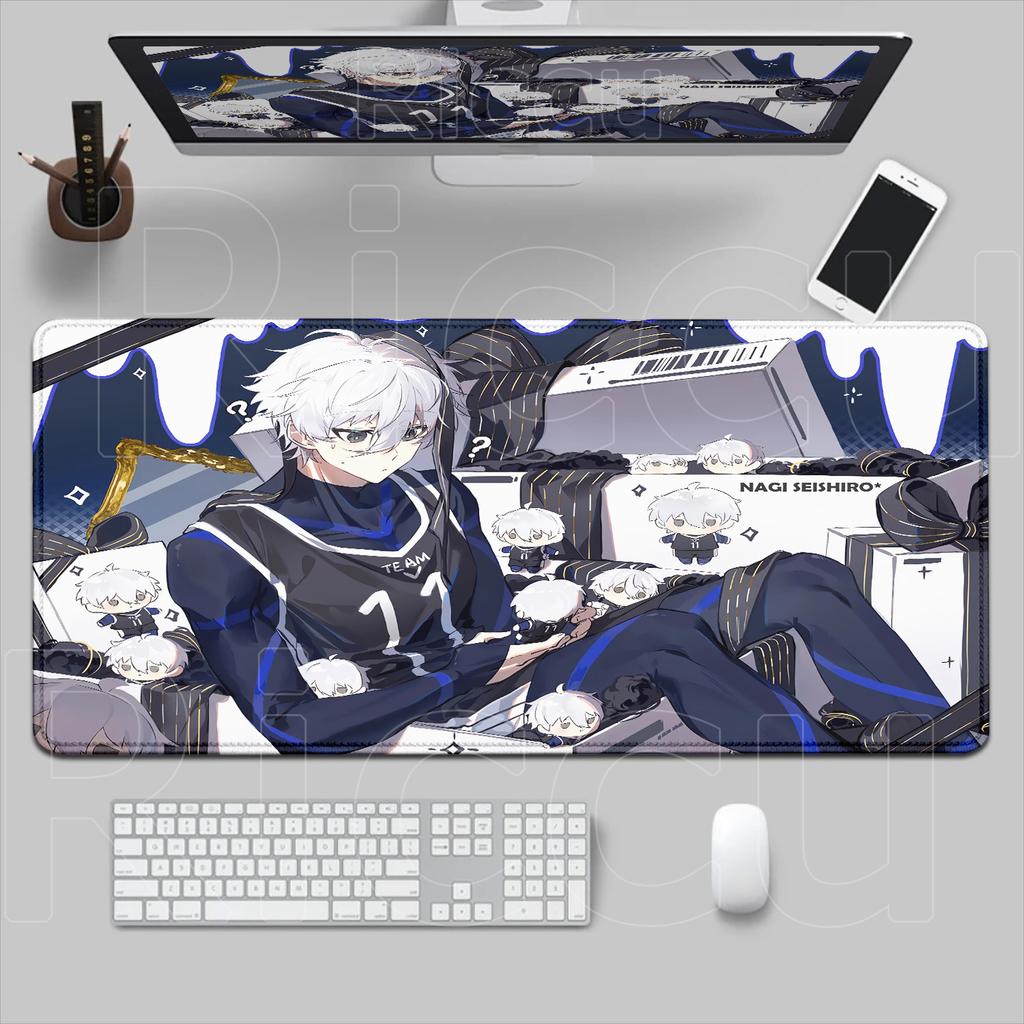 Hot Anime Blue Lock Mousepad HD Printing Computer Gamers Locking Edge Non-slip Rubber Mouse Pad XXL 90x40cm Keyboard PC Desk Pad