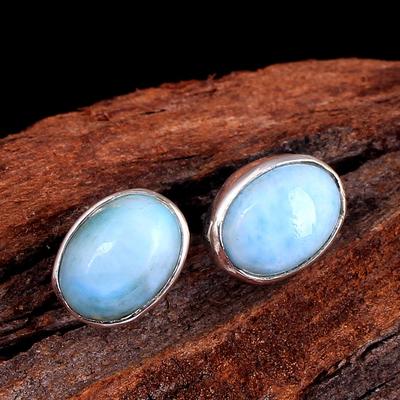Orecchino a bottone Larimar Orecchino da donna con gioielli fatti a mano in argento sterling 100% 925
