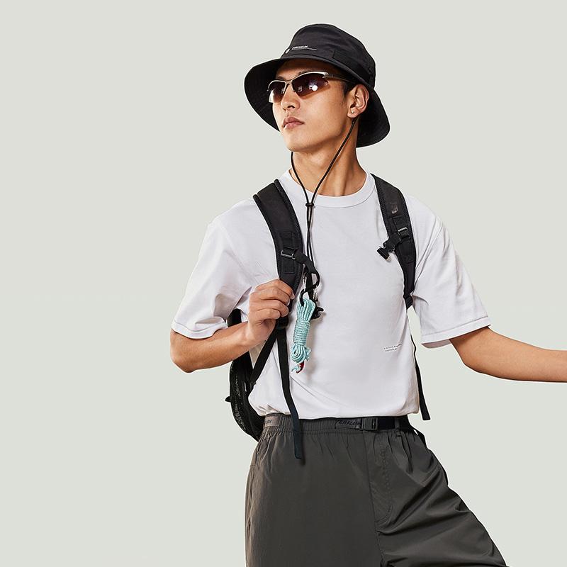 Li-Ning Cf Trace Alphabet Print Round Neck Loose Short Sleeve Drop Shoulder T-Shirt Unisex Tops Black ATSU617-2