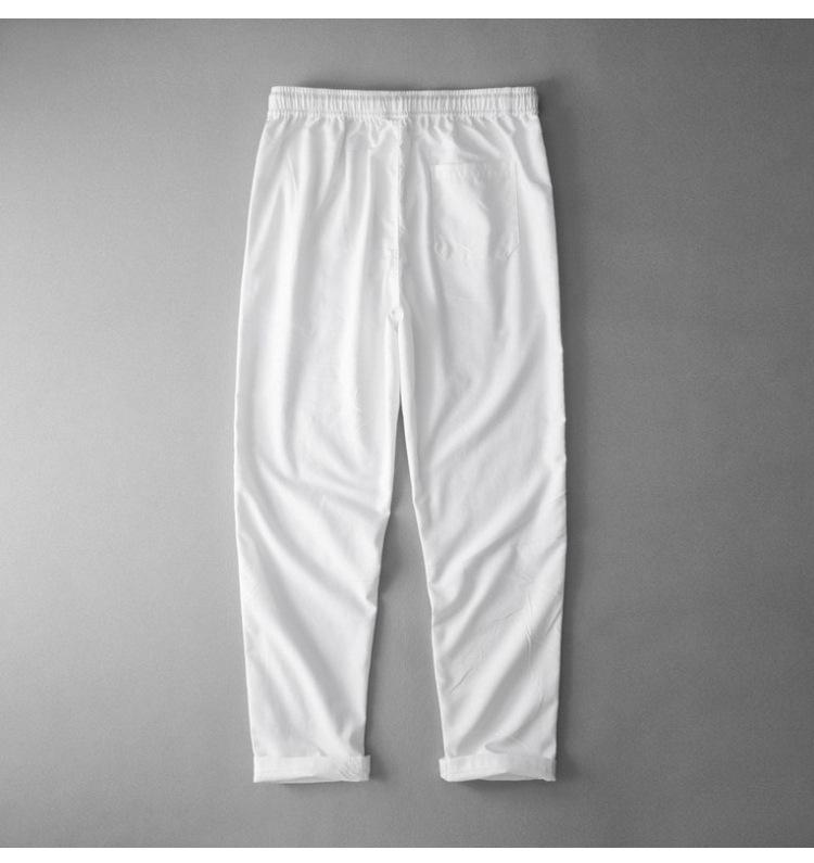 Men's Plus Size Cotton Linen Elastic Waist Trousers - Loose Straight Leg Summer Pants