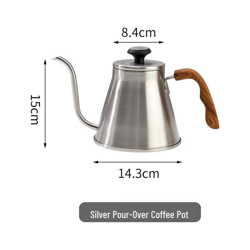 Shangqi Stainless Steel Gooseneck Pour-Over Coffee Kettle with Thermometer, 1.2L