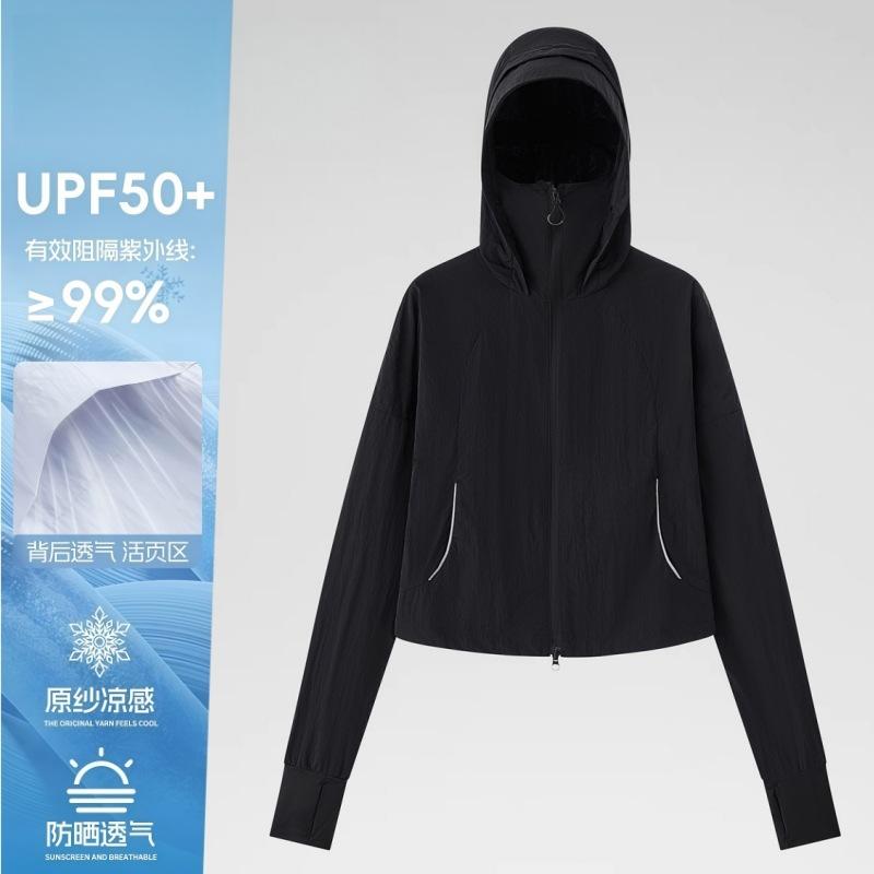 Wenhouu small short sunscreen clothes women's summer thin UV protection slim and thin ice silk sunscreen jacket