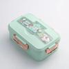 3Grids Bento Box Cute Animal Shape Sandwich Snack Food Container with Spoon Chopstick Portable Leakproof Lunch Box for Children