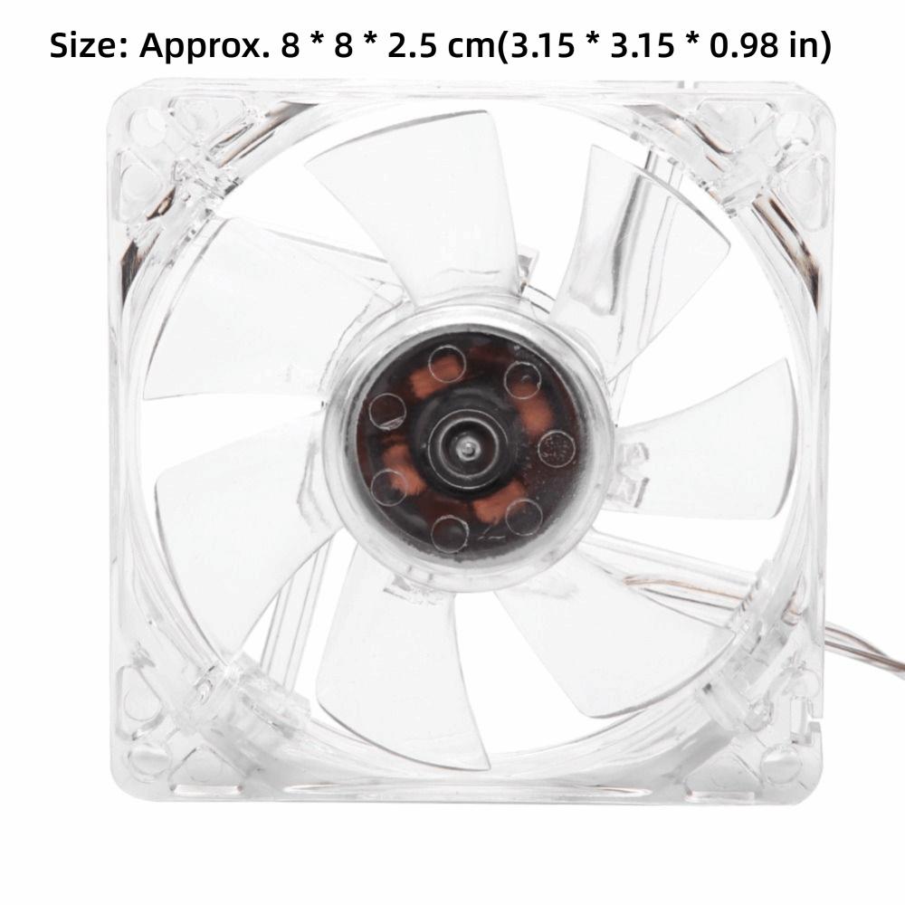 8cm Size USB Cooling Fan LED Light 5V Power Transparent Cooling Fan Colorful Light Computer Cooling Fan Cooling Case