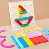 Children Wooden Toys Creative Board Nail Board Montessori Math Toys Geometric Column Set Pegboard for Early Education Sensory