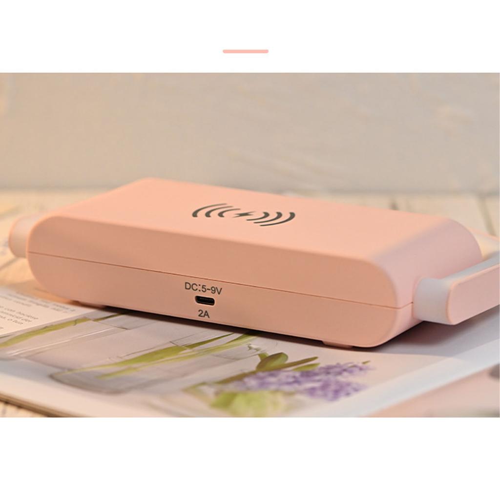Wireless Charging Alarm Clock Two Levels Adjustment Night Light Multifunction Digital Alarm Clock for Bedroom