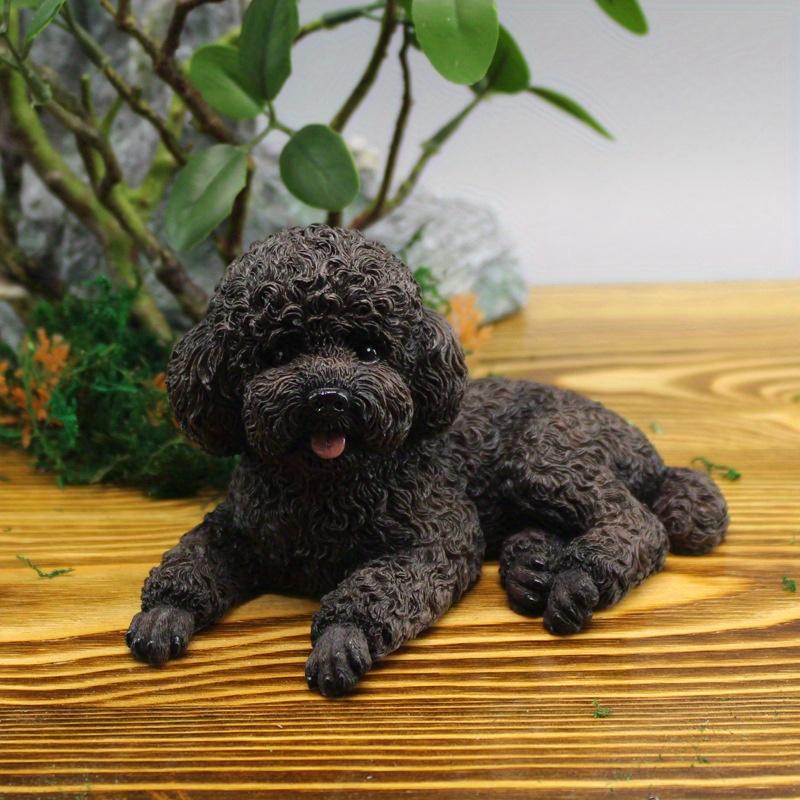 Für Miniatur-Teddyhund-Armaturenbrett-Ornament - Niedliches Pudel-Design, Harzmaterial, Ideal für Auto-Innenraum und Wohnkultur
