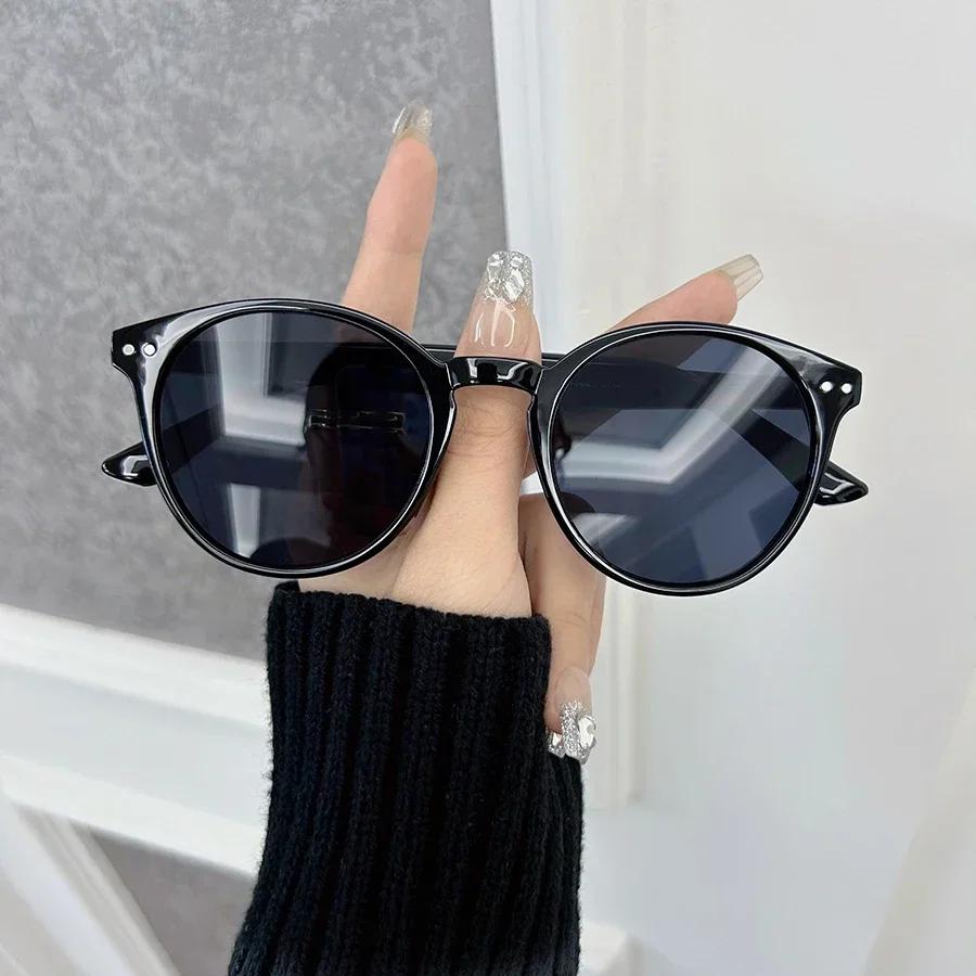 Fashion Plain Oval Sunglasses Men Women Brand Designer Classic Vintage Sun Glasses Male Travel Shades