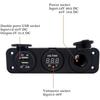 Doppel-USB-Buchsen-Ladegerät + LED-Voltmeter + 12V / 24V Stromsteckdose 3 in 1 Multifunktions-Drei-Loch-Panel für LKW Anhänger Boot Wohnwagen Wohnmobil