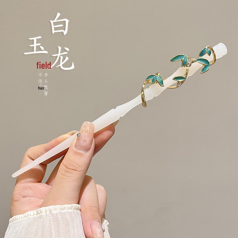 Elegant Retro Tassel Hairpin for Hanfu Updo - Women's Chinese Style Metal Hair Clip