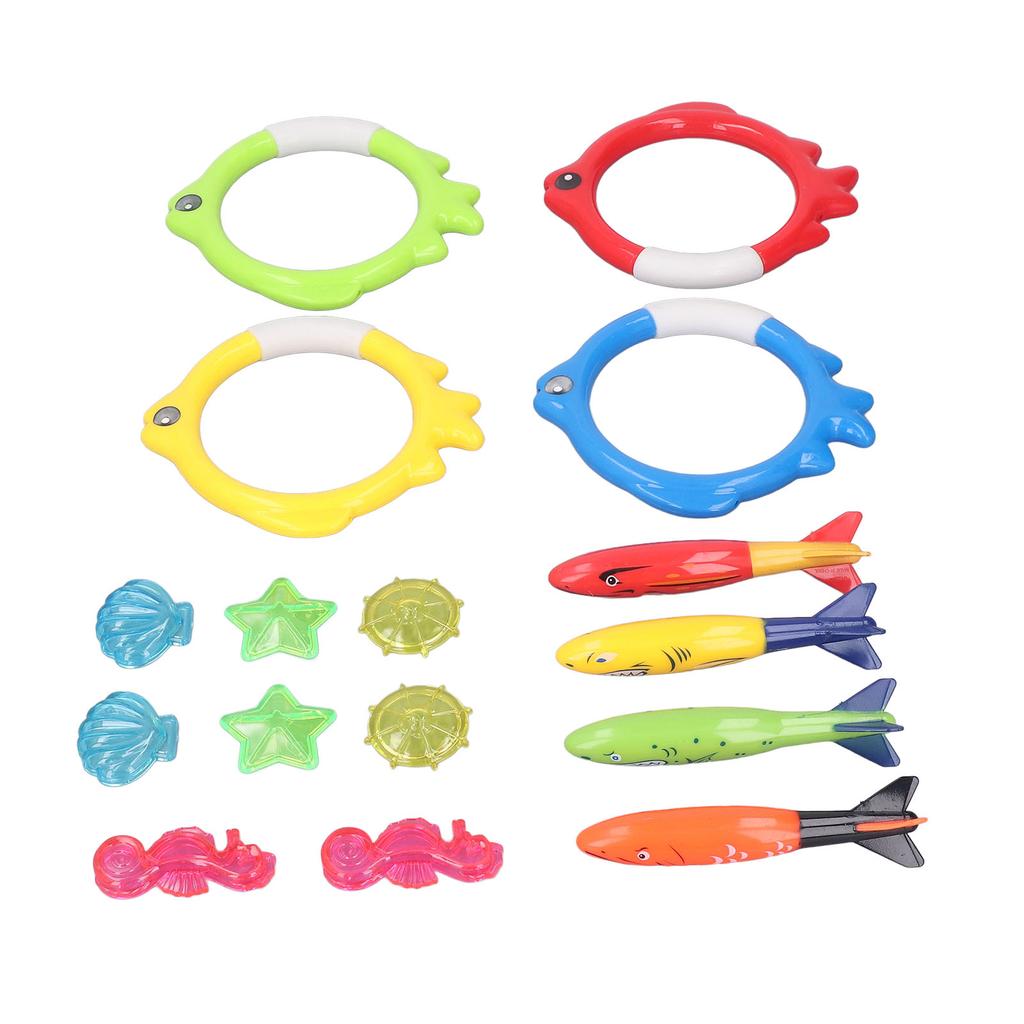 Torpedos Swim Sinking Set Seahorses Fish Rings Underwater Swimming Pool Toy for Children Kids