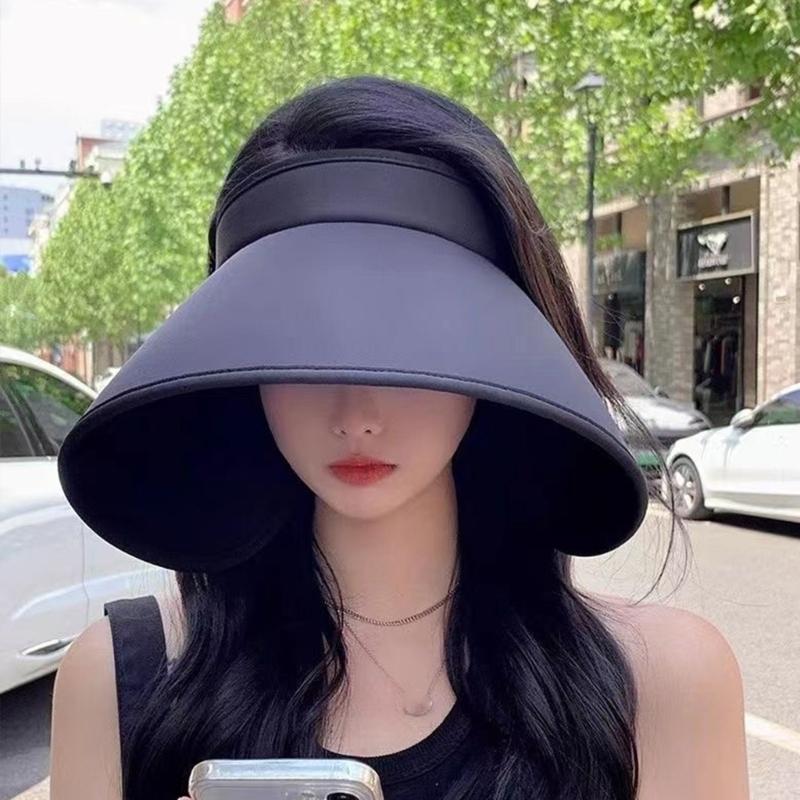 Foldable Lightweight Sun Visors Hat for Women with Adjustable Fit for Hiking and Gardening Ponytail Beach Hat