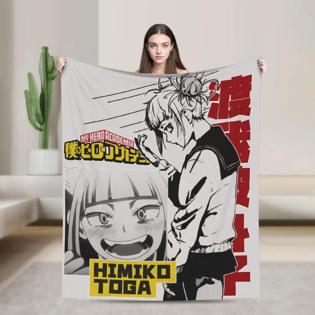 Toga Himiko Manga Blankets Boku No My Hero Academia Fleece Novelty Breathable Throw Blanket for Bedding Lounge Autumn/Winter