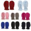 Solid Color Gloves Warm Full Finger Mitten Simple Winter Outdoor Gloves Fuzzy Plush Gloves for Boys Girls Multi Size