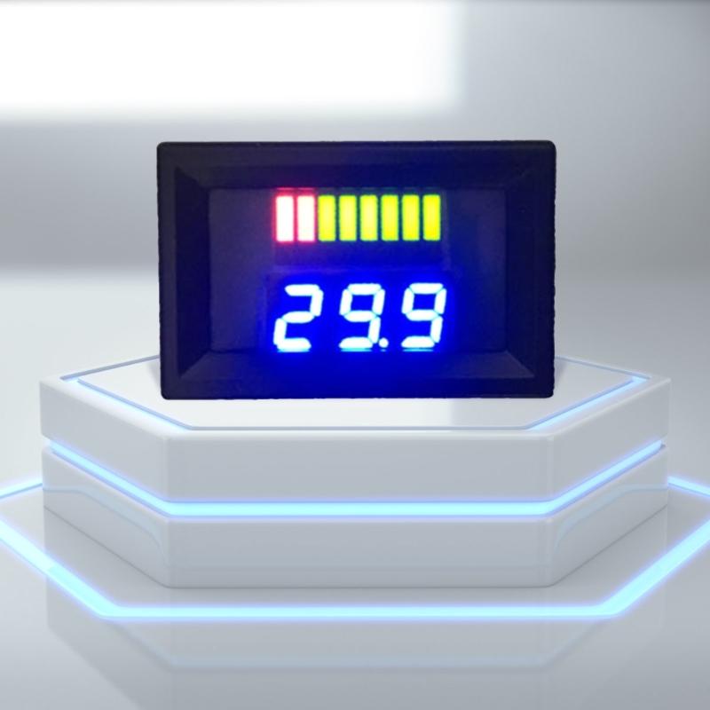 Battery Capacity Monitor 5-70V Voltmeter Multimeter Tester Power Percentage Volt Indicator Gauge Waterproof LCD Display