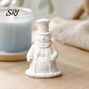 Winter Holiday Home Decor 3D Printed Gentleman Snowman Figurine, Decorative Desktop Ornament, DIY Paintable Customizable Craft Statue for Christmas