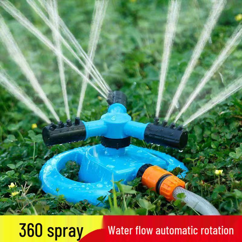 TikTok 360° Rotating Garden Sprinkler with Round Base and Three-Arm Nozzle