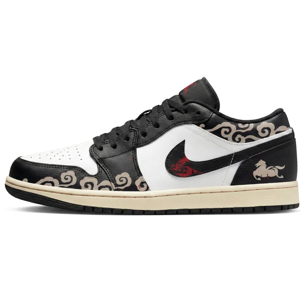 Jordan Air Jordan 1 Low CNY Horse Year, Three Times Laboratory, Cloud Horse Stunning Abrasion Resistant 553558-040(Team-)