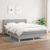 Exclusive House - Slatted Bed Base with Mattress Light Grey 140x190cm Fabric