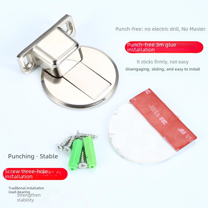 Magnetic Floor Door Stopper: Invisible, Silent, Anti-Collision, Punch-Free Design