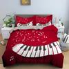 Music Bedding Set Piano Keyboard Music Note Duvet Cover Queen Size Bed Linen Comforter Microfiber Guitar Polyester Bedding Sets