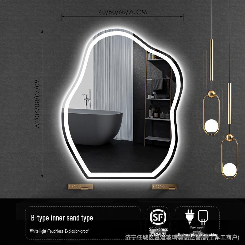 Irregular Shape LED Vanity Mirror: Wall-Mounted, Luminous, Smart Cloud Bedroom Makeup Mirror with Lights
