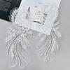 1Pair Gold Black Hand-Sewn Glass Drill Mirror Flowers Sparkling Rhinestone Coats Waistbands Shoulders Wedding Dress Diy Patch
