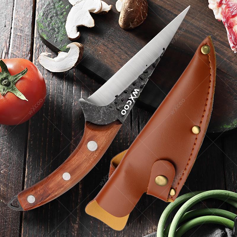 WXCOO Hand Forged Boning Knife Set High Carbon Clad Steel Meat Fish Fruit Cleaver Knife Professional Butcher Kitchen Chef Knives
