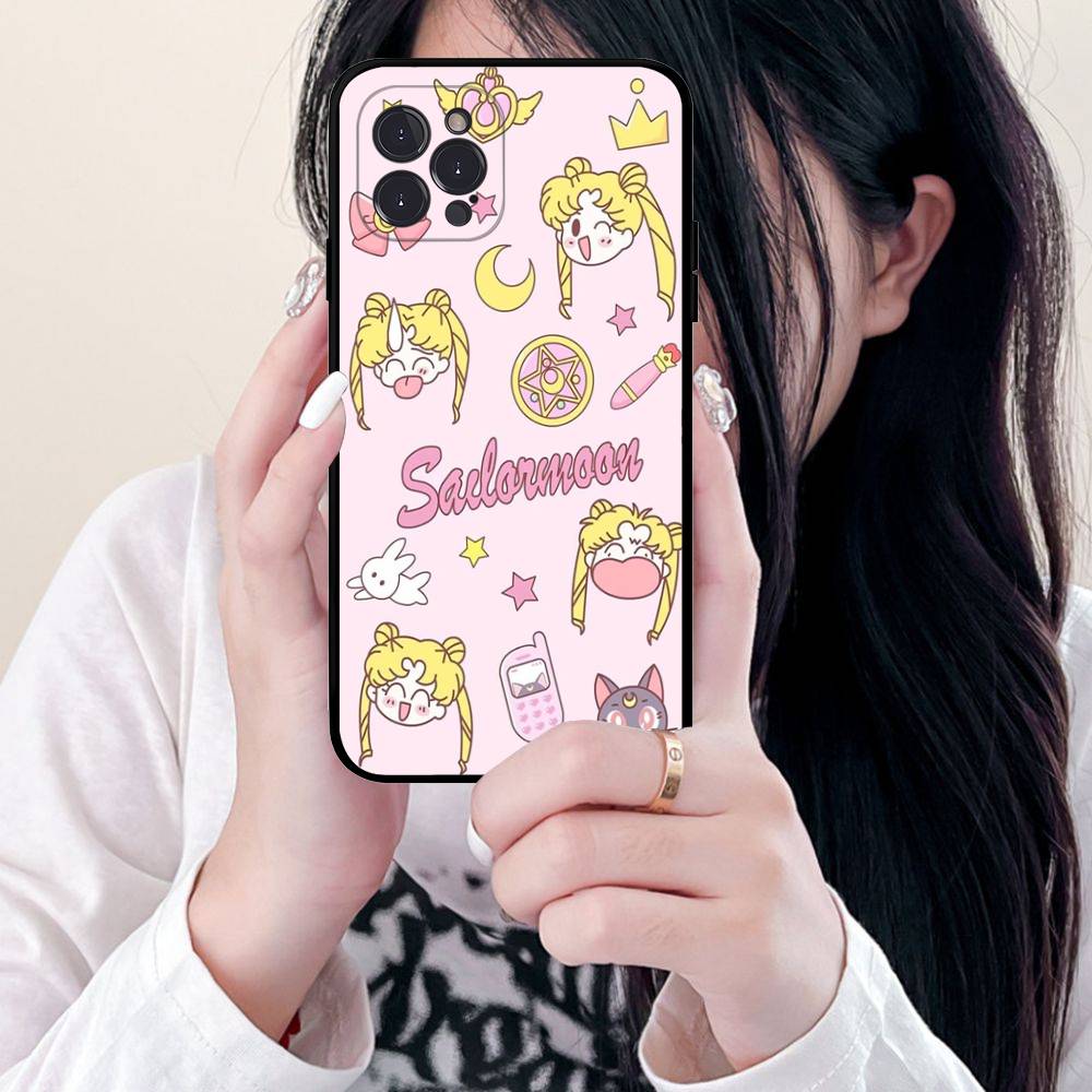 S-Sailors Anime Moon Phone Case For IPhone 17 16 15 14 13 12 Mini 11 Pro Plus Soft Silicone Cover