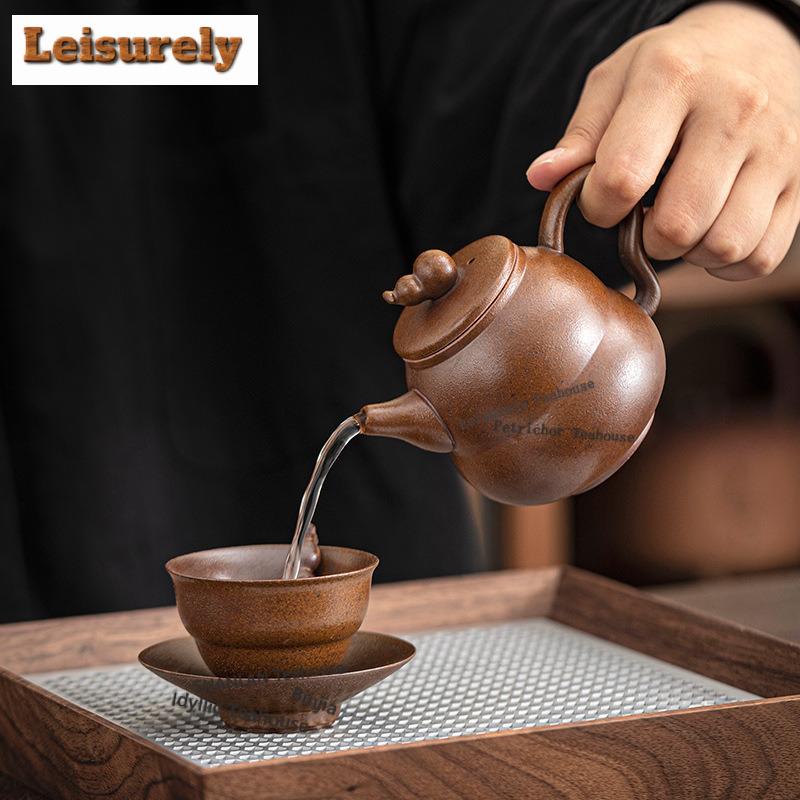 180ML Soßen-Glasur Kürbis-Teekanne Kreativer Tee-Aufgusskrug Teekocher mit Kugelöffnung Blumen-Tee-Geschirr Zubehör Handwerk