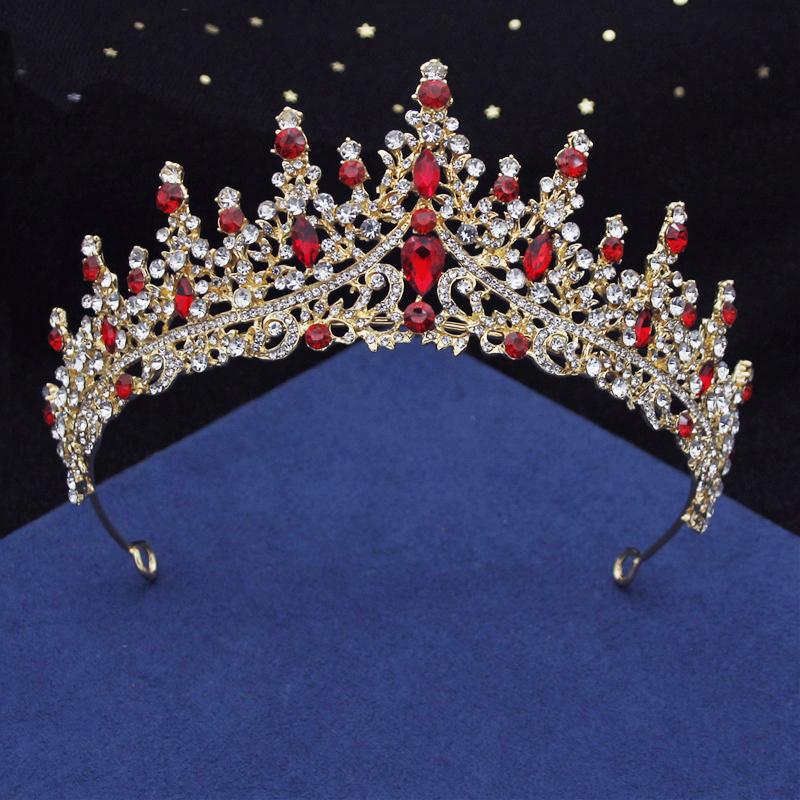 Gorgeous Crystal Crown Headbands Royal Queen Tiaras Birthday Party Wedding Hair Jewelry Bridal Diadem Princess Headdress Bride